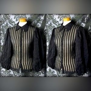 Worthington Womens Long Sleeve Modern Fit Button-Down Shirt Black Size S